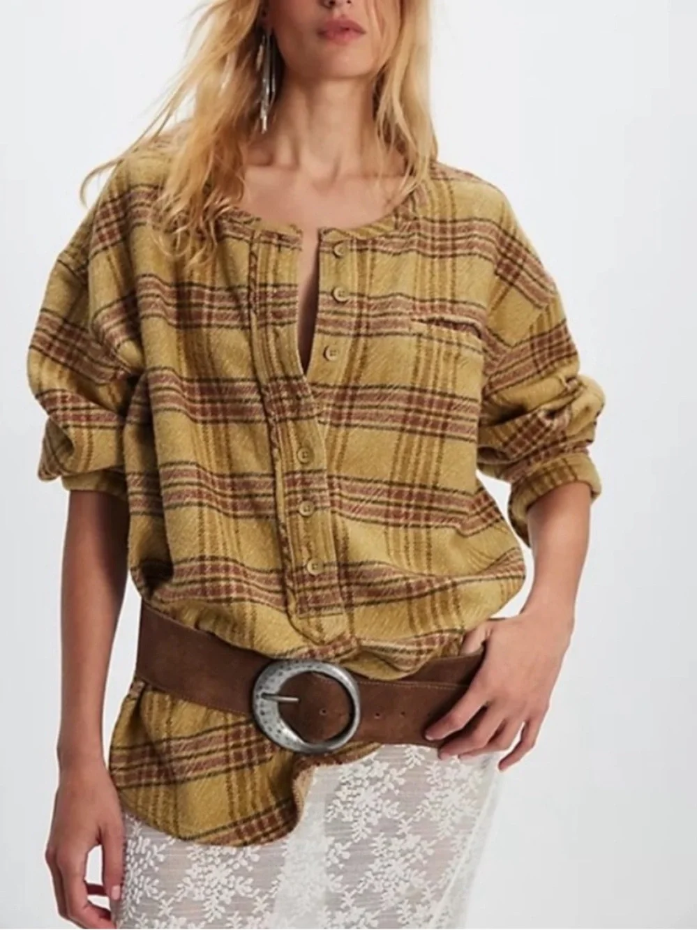 NWT Free People We The Free Perfect In Plaid Pullover